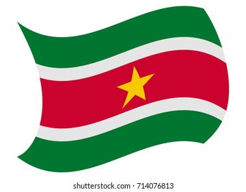 suriname flag moved by the wind