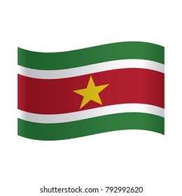 suriname flag moved by the wind.