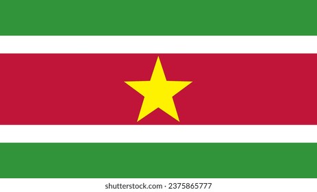 Suriname Flag. National Suriname flag. Flag of Suriname. Flag of Suriname Vector graphics