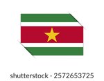 Suriname flag - rectangle colorful flag representing a country cultural identity and heritage. The essence of national pride and unity. Attached by the corners in a paper album