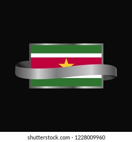 Suriname flag Ribbon banner design