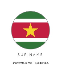 Suriname flag round circle vector icon
