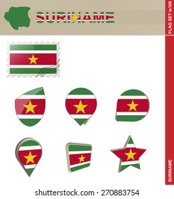 Suriname Flag Set, Flag Set #109. Vector.