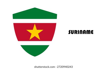Bandera de Surinam en forma de escudo (insignia)