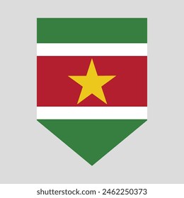 Bandera de Surinam en marco con forma de escudo