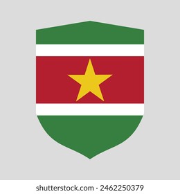 Suriname Flag in Shield Shape Frame