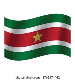Suriname  flag. Simple vector. National flag of Suriname 