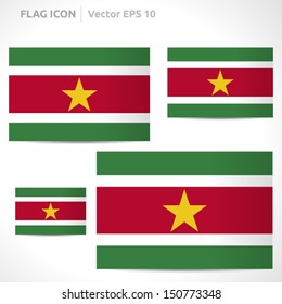Suriname flag template | vector symbol design | color red white yellow and green | icon set