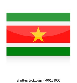 Suriname Flag Vector Icon - Illustration