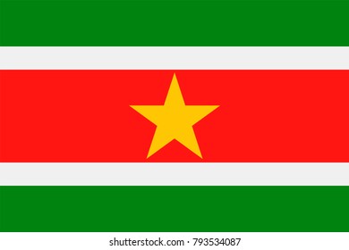 Suriname Flag Vector Icon - Illustration
