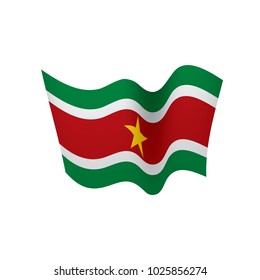 Suriname flag, vector illustration on a white background