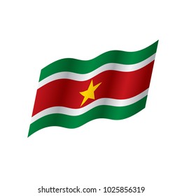 Suriname flag, vector illustration on a white background