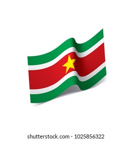 Suriname flag, vector illustration on a white background