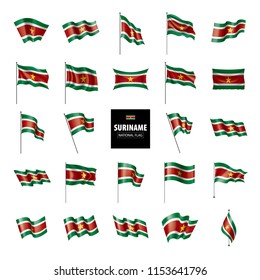Suriname flag, vector illustration on a white background