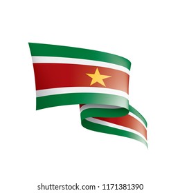 Suriname flag, vector illustration on a white background