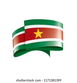 Suriname flag, vector illustration on a white background