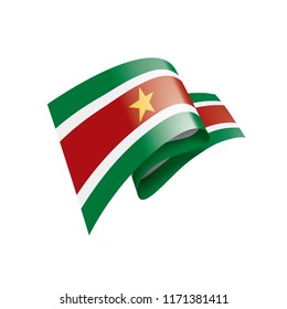 Suriname flag, vector illustration on a white background