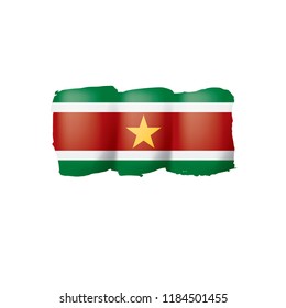 Suriname flag, vector illustration on a white background.