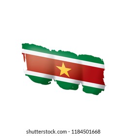 Suriname flag, vector illustration on a white background.