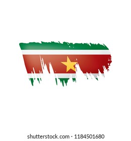 Suriname flag, vector illustration on a white background.