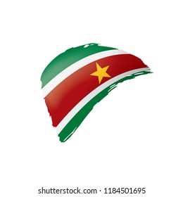 Suriname flag, vector illustration on a white background.