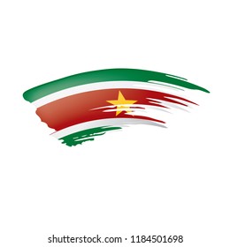 Suriname flag, vector illustration on a white background.