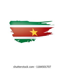 Suriname flag, vector illustration on a white background.