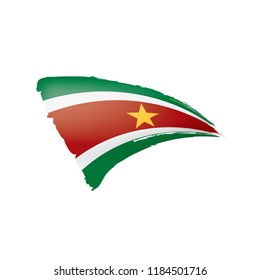 Suriname flag, vector illustration on a white background.