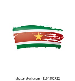 Suriname flag, vector illustration on a white background.