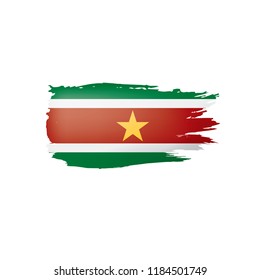 Suriname flag, vector illustration on a white background.