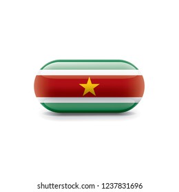 Suriname flag, vector illustration on a white background