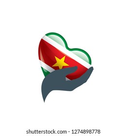Suriname flag, vector illustration on a white background