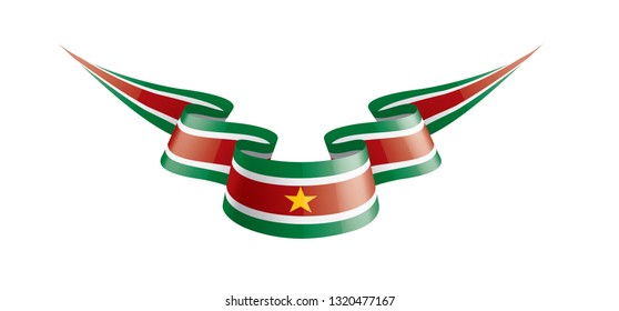 Suriname flag, vector illustration on a white background