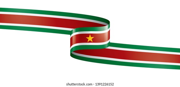 Suriname flag, vector illustration on a white background