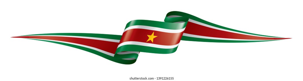 Suriname flag, vector illustration on a white background