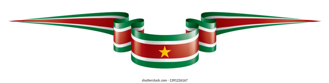 Suriname flag, vector illustration on a white background