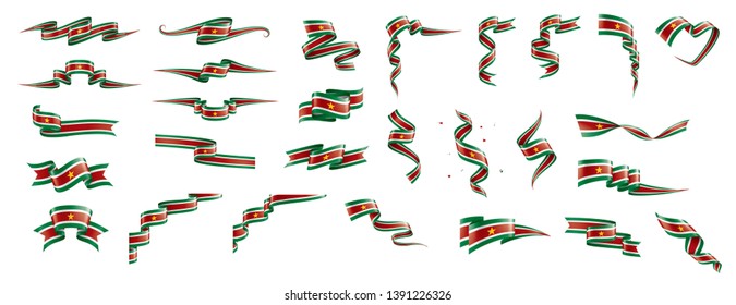 Suriname flag, vector illustration on a white background