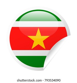 Suriname Flag Vector Round Corner Paper Icon - Illustration