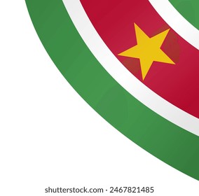 Onda de la bandera de Surinam aislada en png o Ilustración vectorial de fondo transparente.
