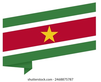 Suriname flag wave isolated on png or transparent background vector illustration.