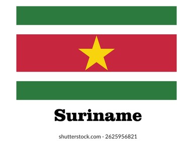 suriname flag waving in wind isolated on transparent png