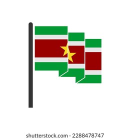 Indicadores de Surinam conjunto de iconos, símbolo del símbolo del vector del día de la independencia de Surinam