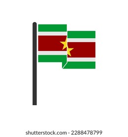 Symbolsatz für Suriname-Flaggen, Symbol für die Unabhängigkeit von Suriname, Symbol für Vektorsymbol
