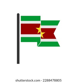 Indicadores de Surinam conjunto de iconos, símbolo del símbolo del vector del día de la independencia de Surinam