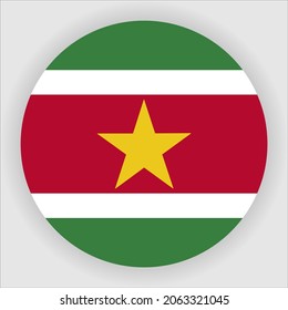 Suriname Flat Rounded Country Flag Icon