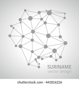 Suriname grey outline vector map