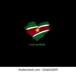 Suriname grunge flag heart for your design	