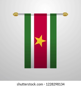 Suriname hanging Flag