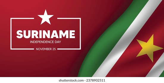 Suriname Independence Day 25 November waving flag vector poster