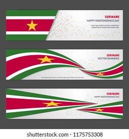 Suriname independence day abstract background design banner and flyer, postcard, landscape, celebration vector illustration